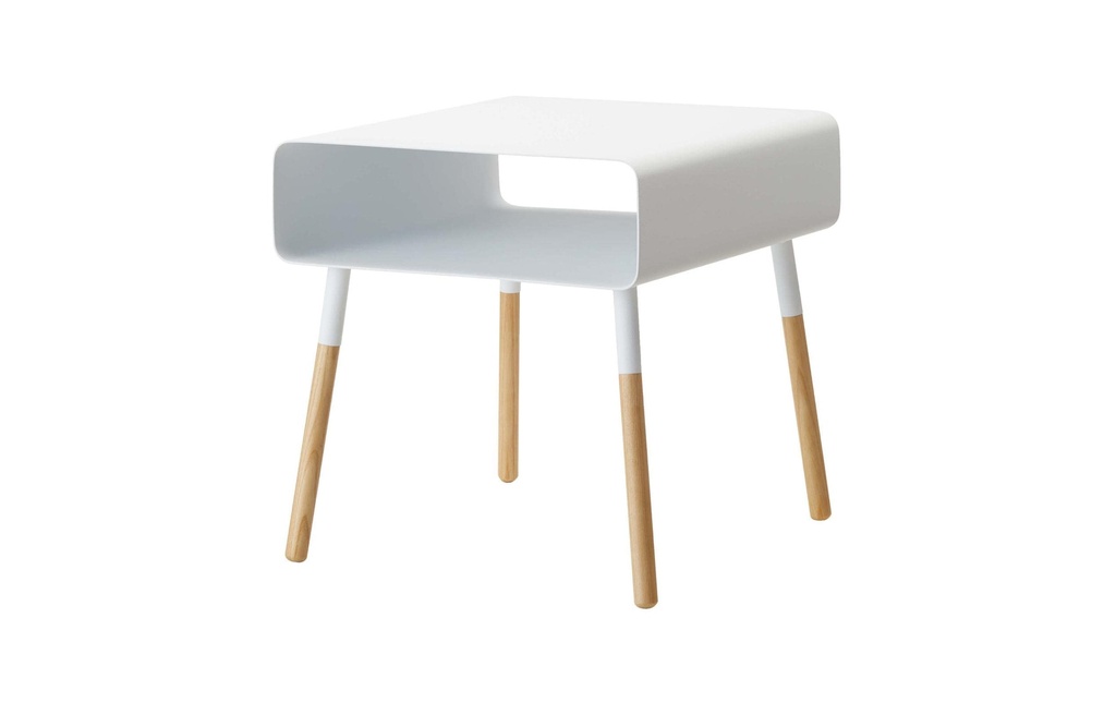 Yamazaki Table d'appoint Plain 35 x 35 cm, Blanc