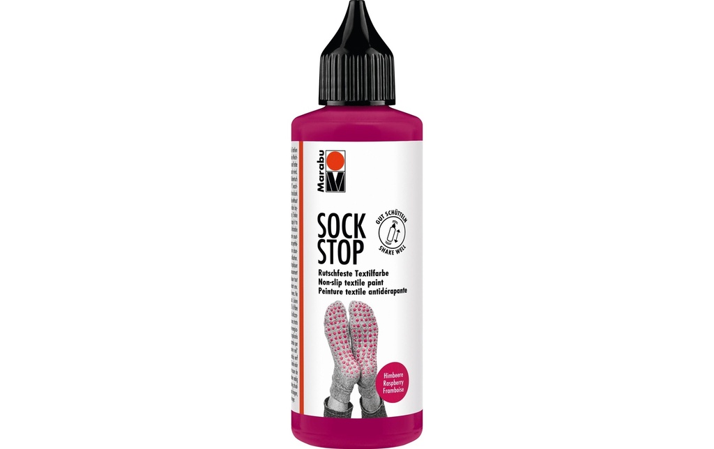 Marabu Peinture pour textile Antidérapant Sock Stop 90 ml, framboise