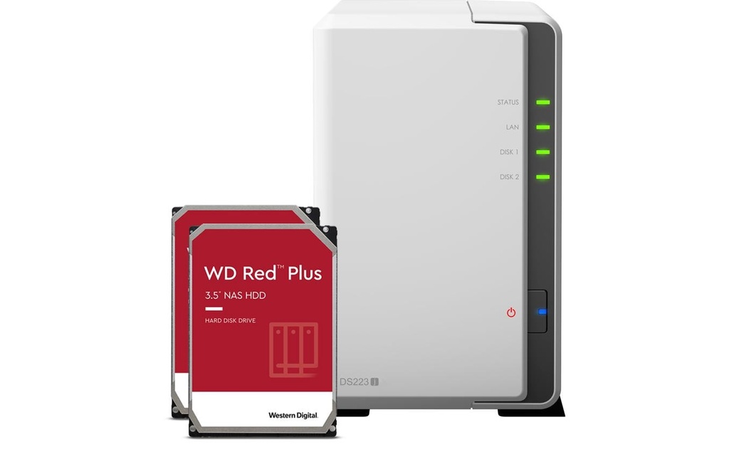 Synology NAS DS223j 2-bay WD Red Plus 24 TB