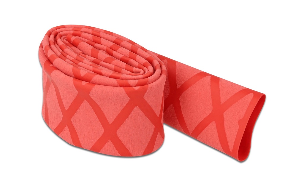 Delock Gaine thermorétractable dessin en X antidérapant 1 m x 20 mm Rouge