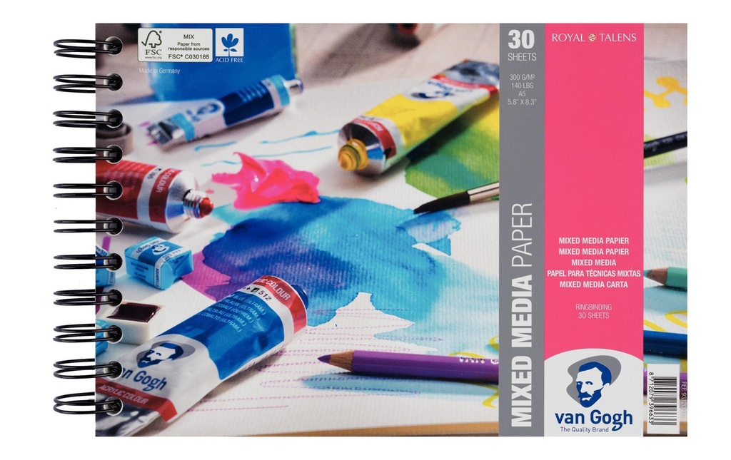VAN GOGH Bloc spirale Mixed Media A5 (30 pces)