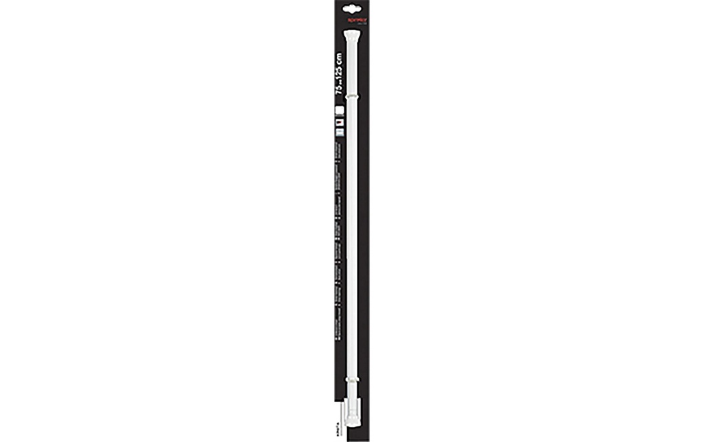 spirella Tringle pour rideau de douche Kreta 75/125 x 3.5 cm, Blanc