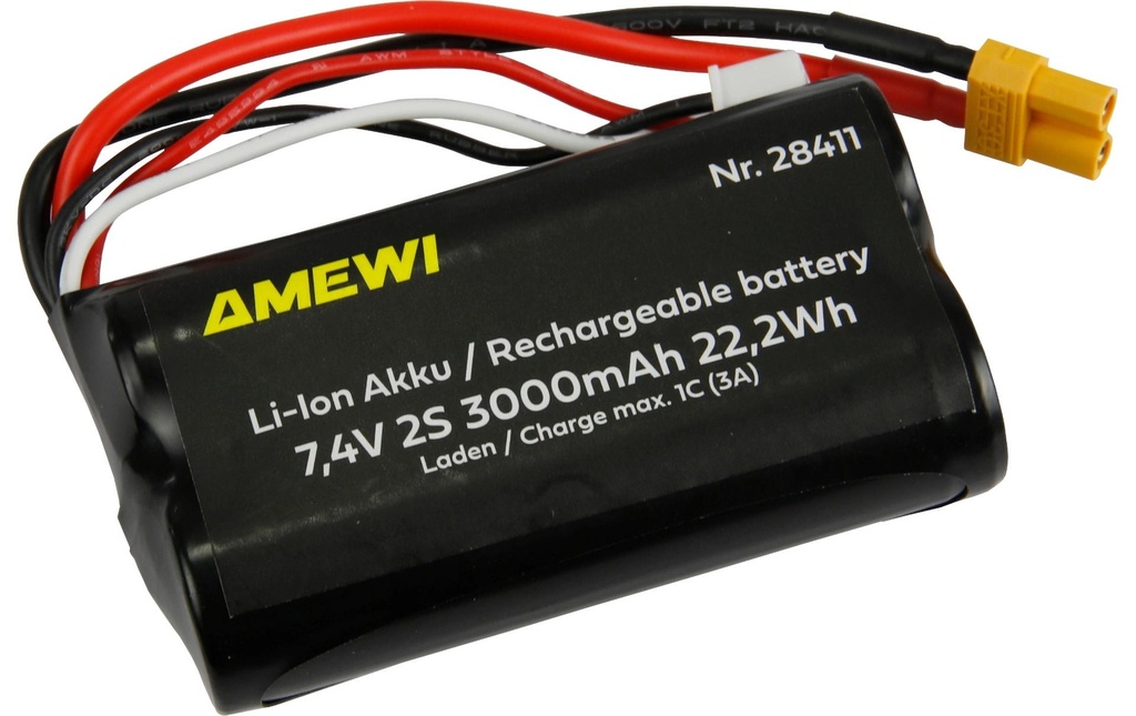 Amewi Batterie RC Li-Ion 2S 7.4 V 3000 mAh XT30