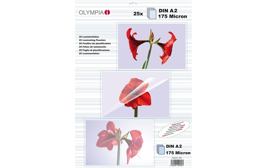 Olympia Film laminé A2, 175 µm, 25 pièces, brillant