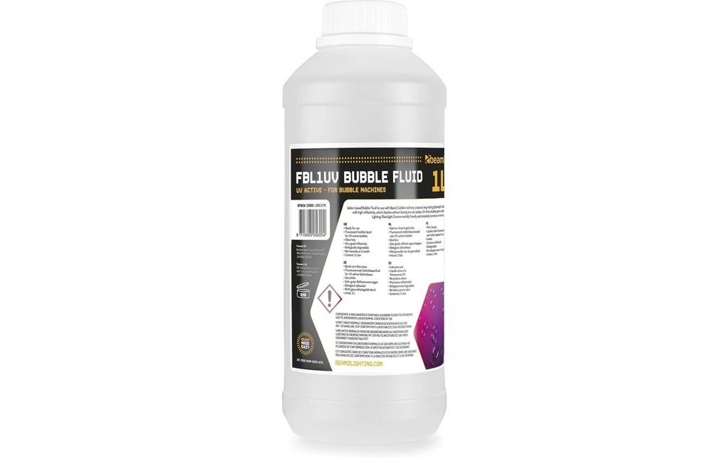 BeamZ Liquide à bulles de savon UV 1 l