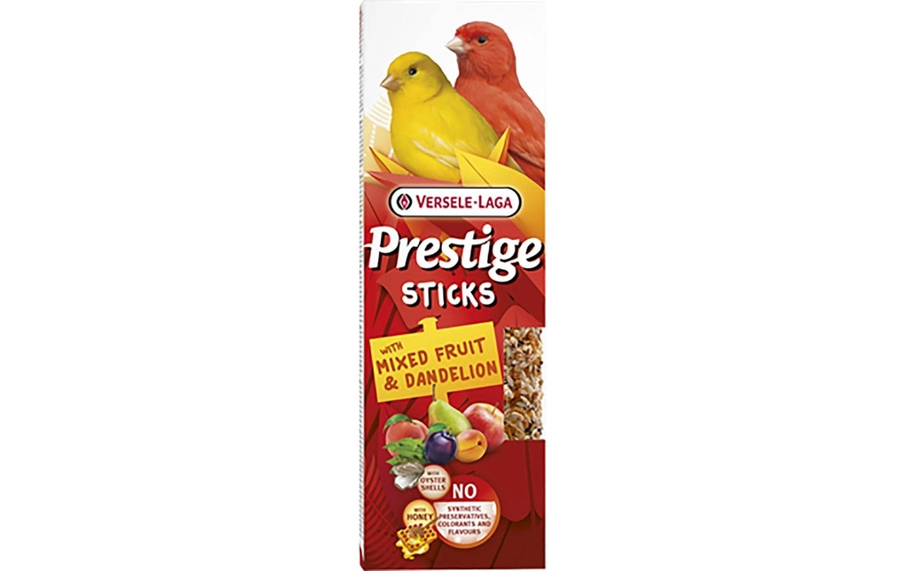 Versele Laga Nourriture pour oiseaux d'ornement Bâtonnets Prestige fruits et pissenlit 2 pièces