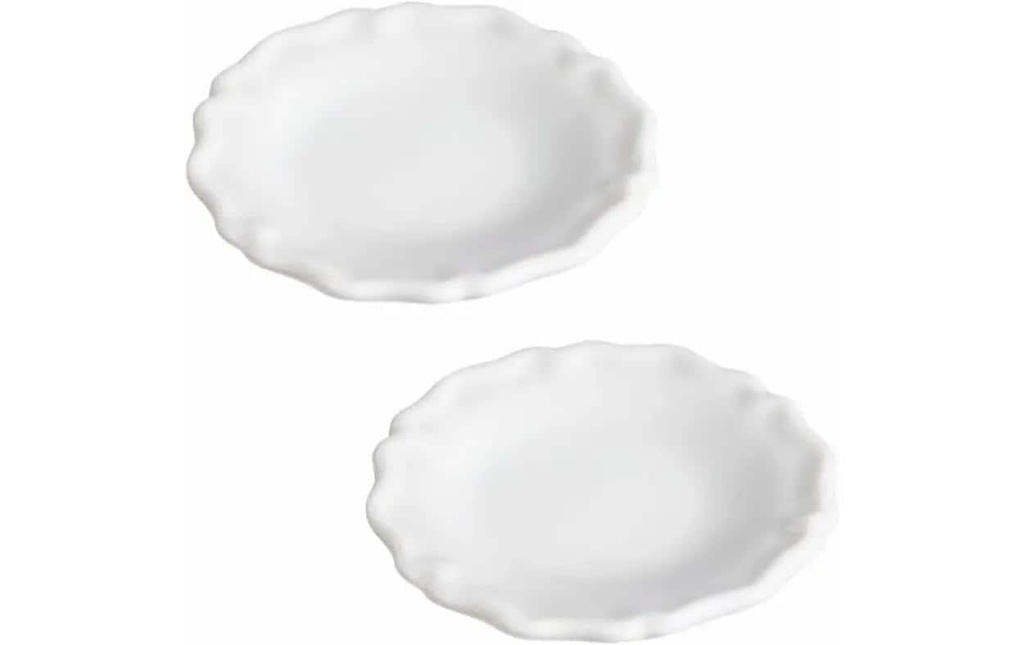 HobbyFun Mini ustensiles Assiette 3 cm, blanc, 2 pièces