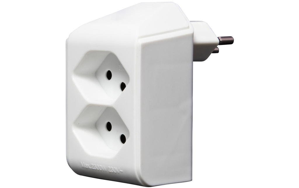 Brennenstuhl Fiche de branchement 2 x T13, pivotant à 300°, blanc
