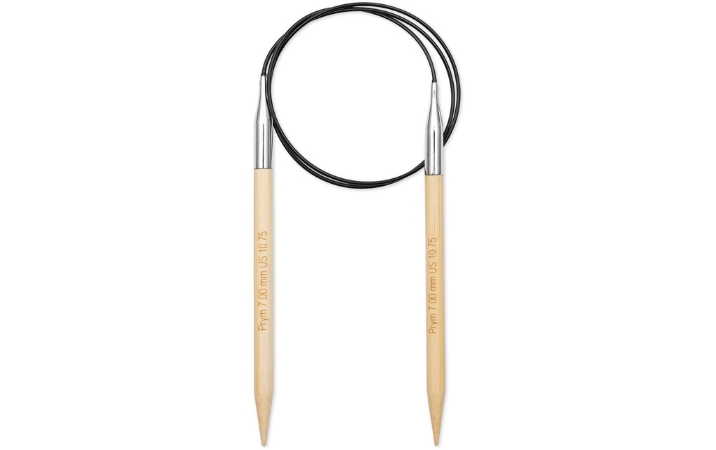 Prym 1530 Aiguille à tricoter circulaire BAMBUS 7.00 mm, 80 cm