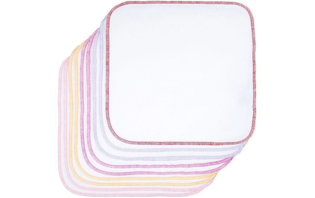 MAKIAN Gant de toilette en molleton, lot de 9 30 x 30 cm, rose