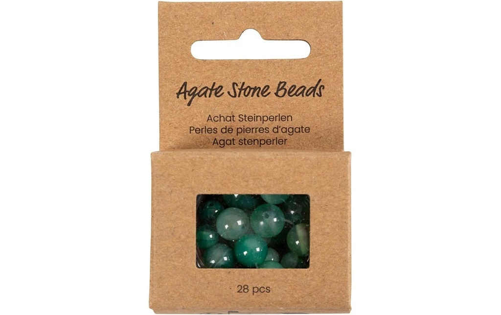 Creativ Company Kits de perles Pierre d'agate Vert, 6-10 mm
