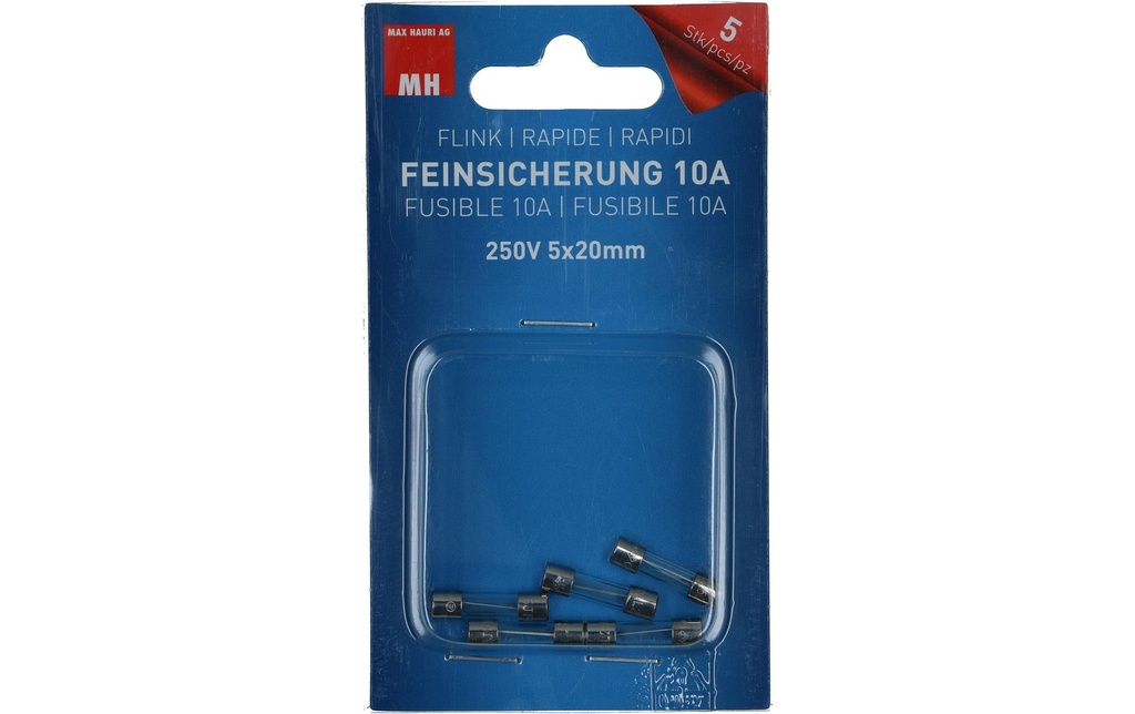 Max Hauri Fusible 5 x 20 mm Flink 10 A, 5 pièces
