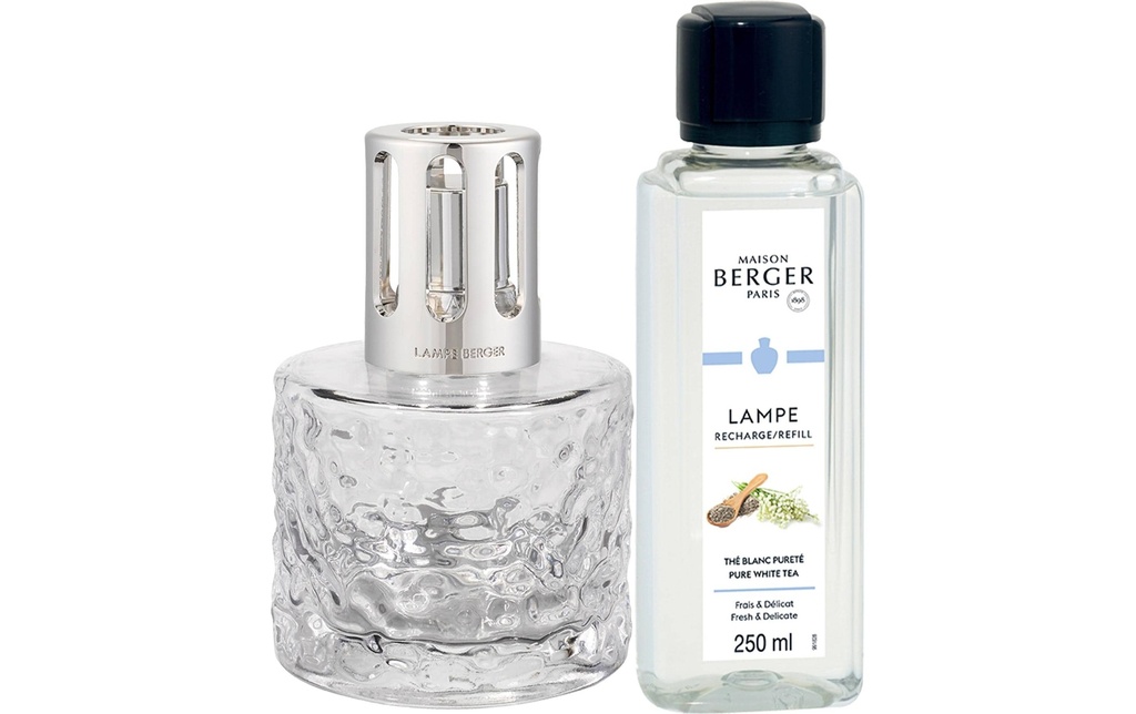 Maison Berger Lampe aromatique Mirage + 250 ml The Blanc Purete, Transparent