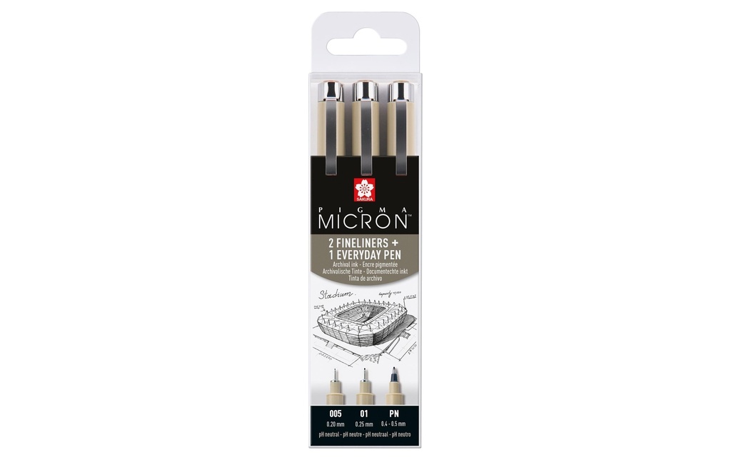 Sakura Fineliner Pigma Micron Urban 3 pièces