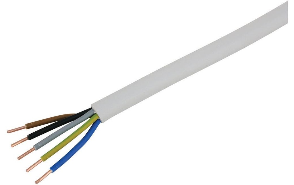 STEFFEN Câble d’installation TT 5x 2.5 mm2 33 m Blanc