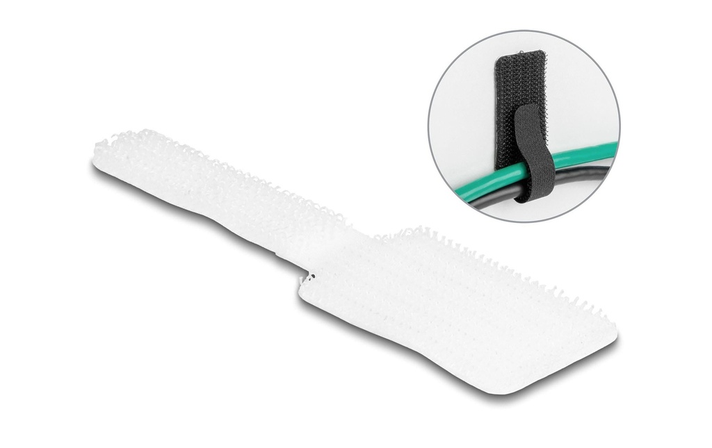 Delock Serre-câble auto-agrippant autocollant Blanc 90 mm x 24 mm