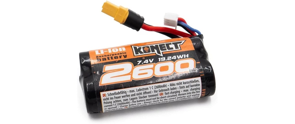 Konect Batterie RC Li-ion XT60 7.4 V 2600 mAh