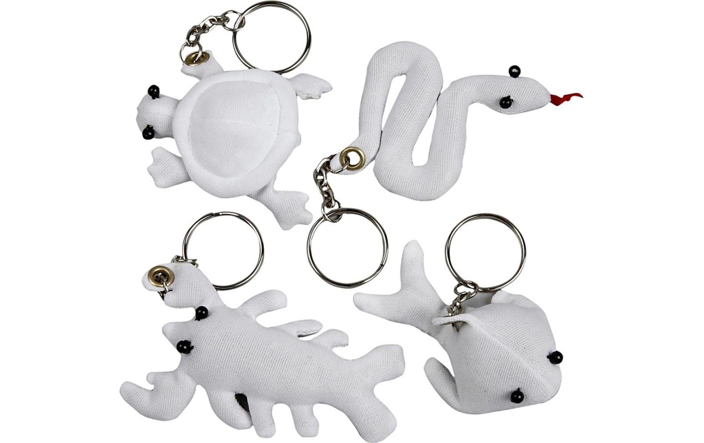 Creativ Company Porte-clés à lacet 4-8 cm, 4 Pièce/s, Blanc