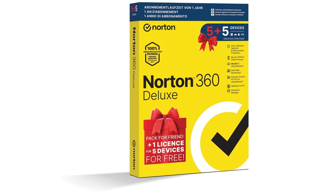 Norton Norton 360 Deluxe Box, 5+5 Dispositif, 1 an