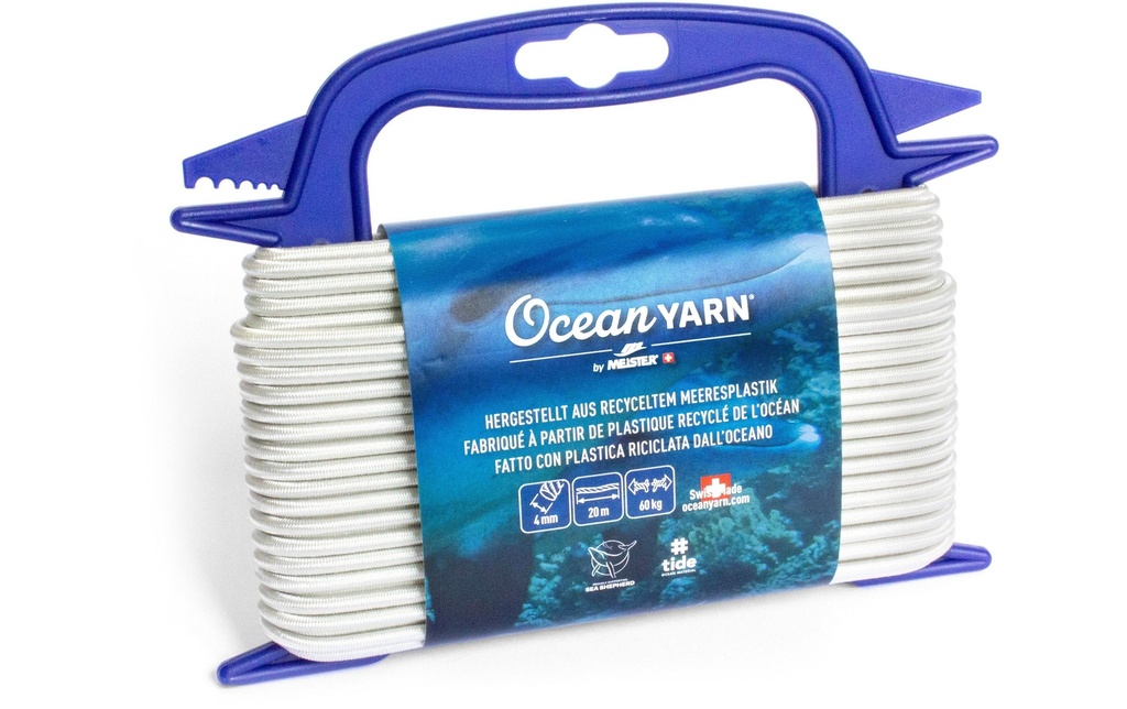 Meister Corde OceanYarn Ø 4 mm, 20 m, 60 kg, blanc, élastique