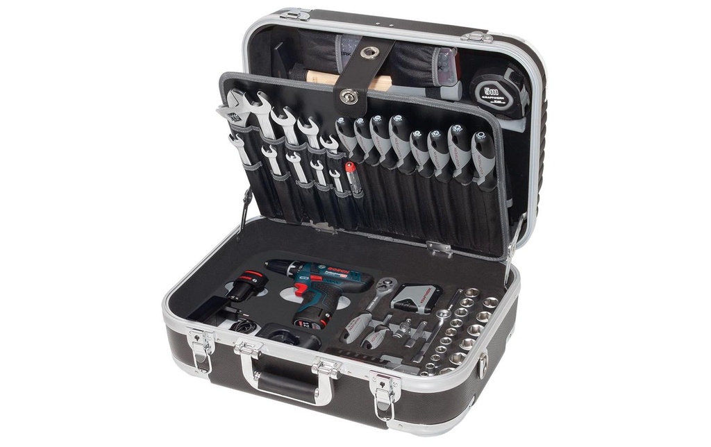 Kraftwerk Coffret à outils Profi B160 avec visseuse sans fil Bosch 162-pièce