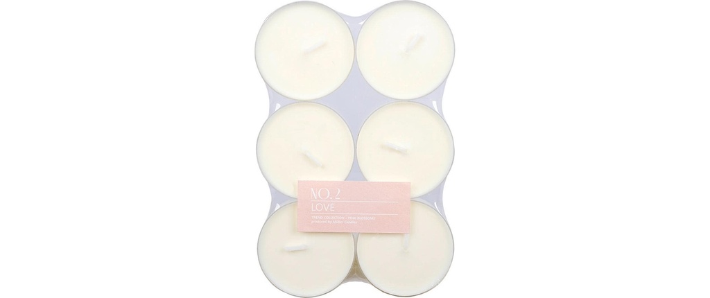 müller Kerzen Bougie chauffe-plat Love 6 pièces