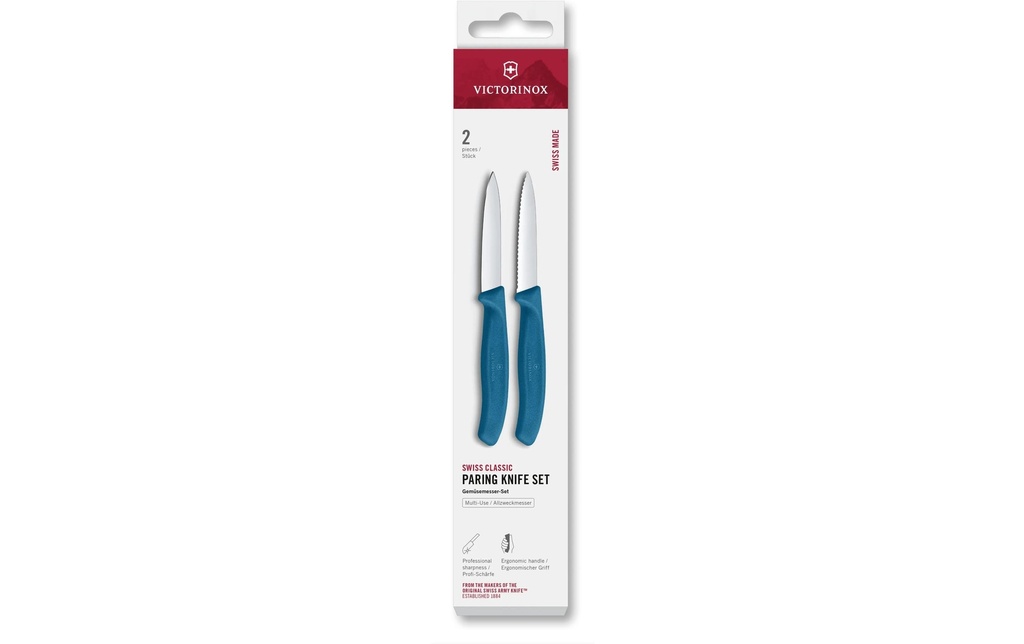 Victorinox Jeux de couteaux Swiss Classic, 8 cm, bleu, 2 pièces