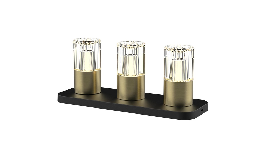 Schönenberger Lampe de bureau Kristy Lot de 3, laiton brossé