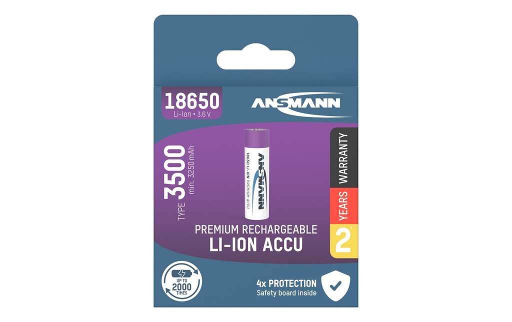 Ansmann Batterie Typ 3500 Li-Ion 18650 3500 mAh, 1 Pièce/s