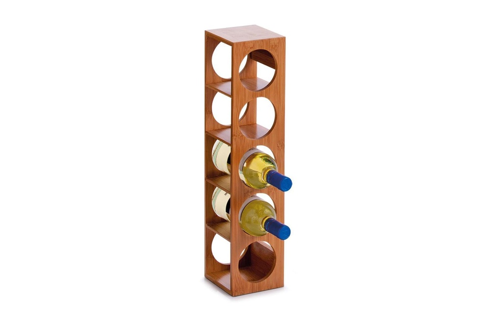 Zeller Present Range-bouteilles de vin Empilable pour 5 bouteilles, Brun