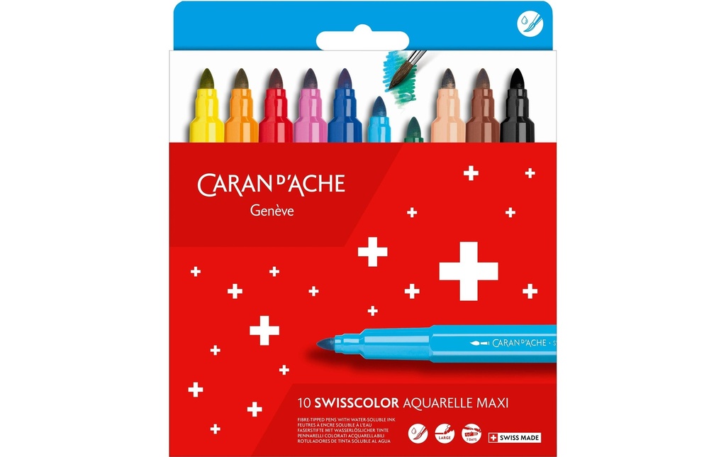 [110195410] CARAN D'ACHE Swisscolor feutres Maxi 10x (10 pces)