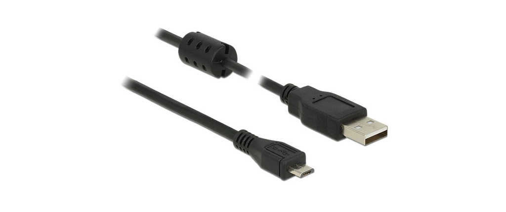 Delock Câble USB 2.0 avec noyau de ferrite USB-A - Micro-USB B 1 m