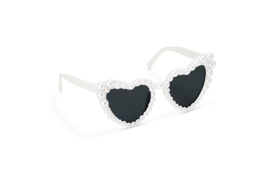 Partydeco Lunettes de fête cœur, 13.5 x 5 x 13 cm, blanc