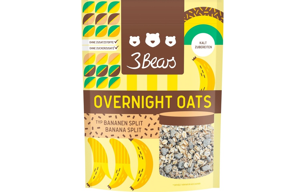 3Bears Overnight Oats – Banana Split 400 g