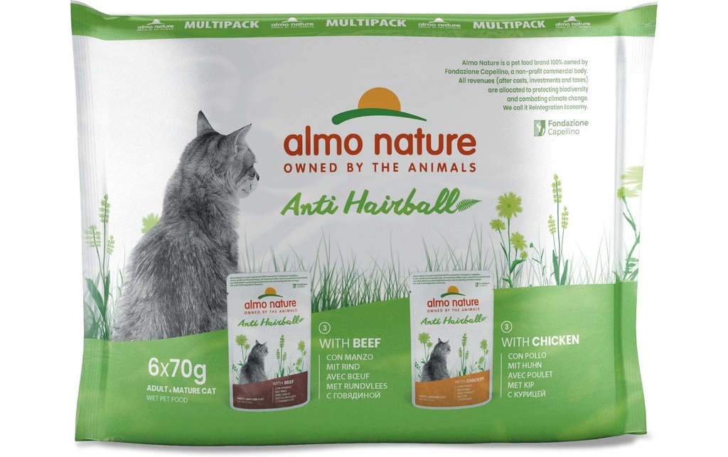Almo Nature Alimentation humide Anti-Hairball 6 x 70 g