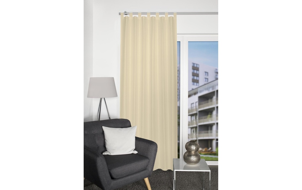 Stotz Decor AG Rideaux opaques avec boucle Fjella 130 cm x 245 cm,  Beige