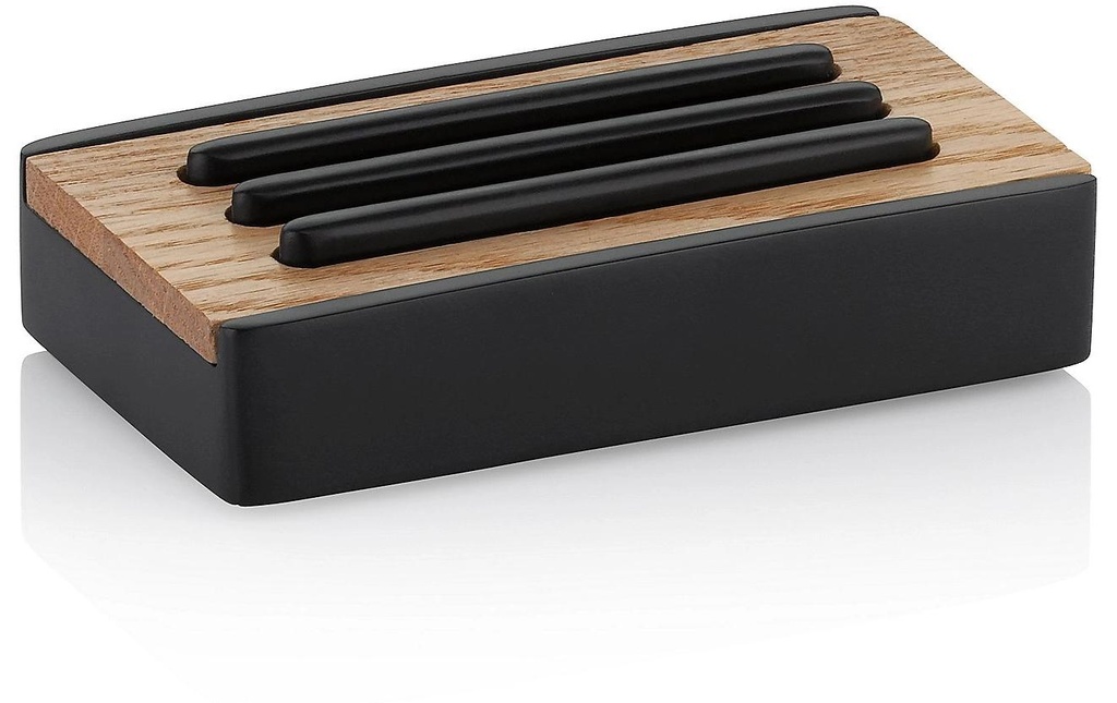Kela Porte-savon Cube Noir