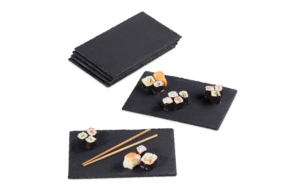 relaxdays Plateau de service Anthracite, 6 pièces