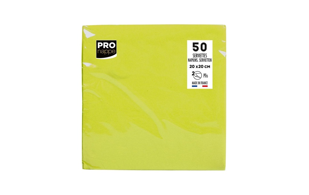 PRO nappe Serviettes en papier 20 cm x 20 cm, 50 Pièce/s, Vert