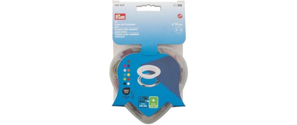 Prym Œillets avec disques dans une boîte en forme de cœur, 14 mm