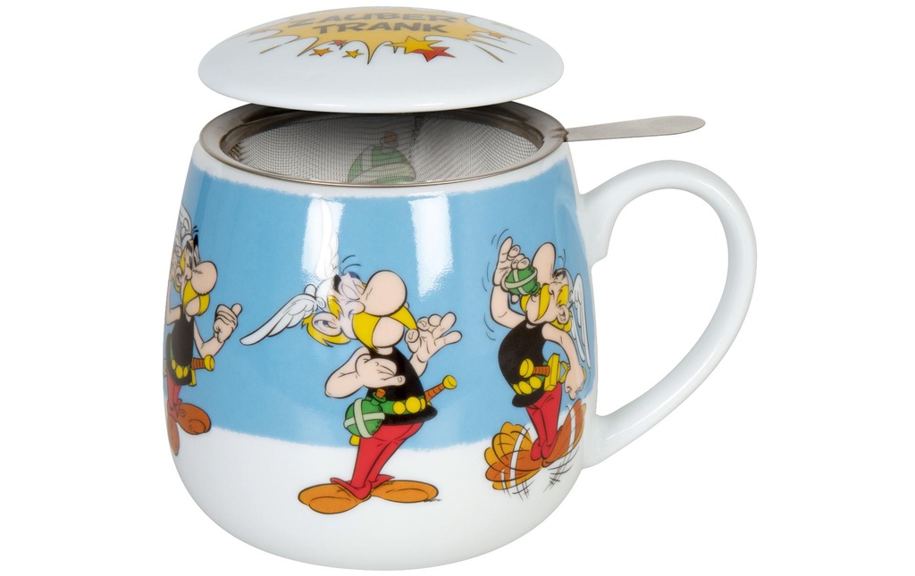 Könitz Tasse à thé Asterix Zaubertrank 420 ml, 1 Pièce/s, Bleu/Blanc