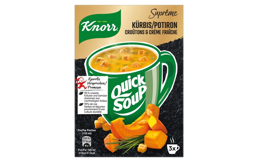 Knorr Quick Soup courge, croûtons et crème fraîche 3 portions
