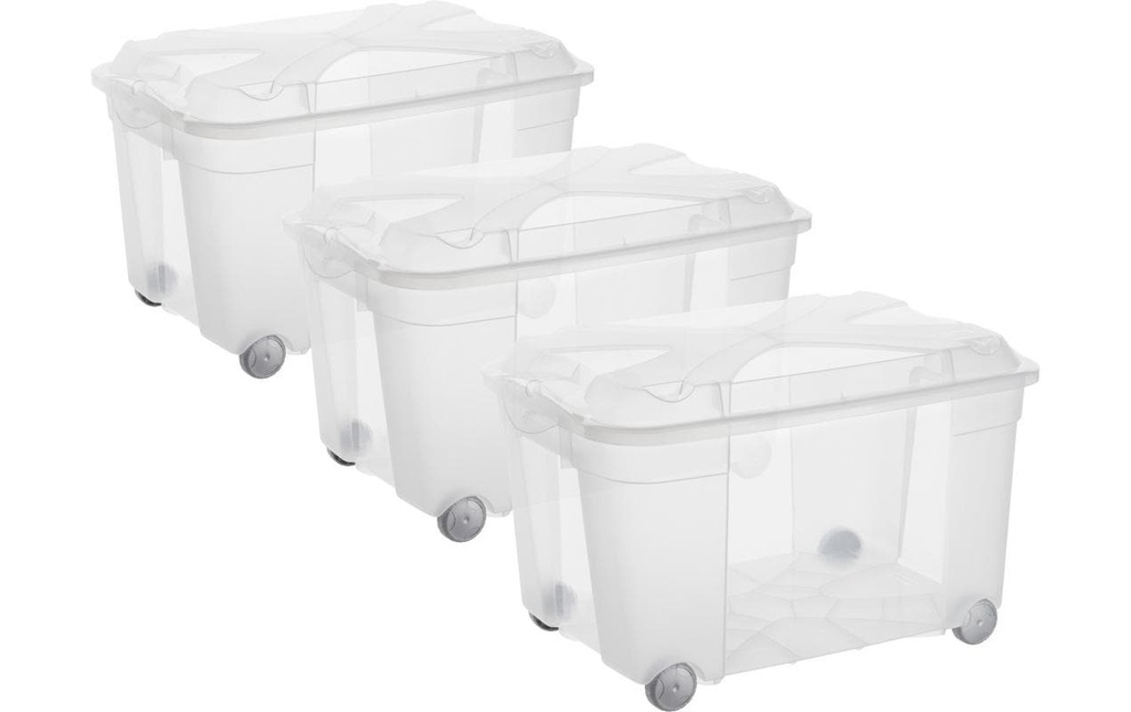 Rotho Boîte de rangement Roller4 EASY Transparent, 3 pcs.