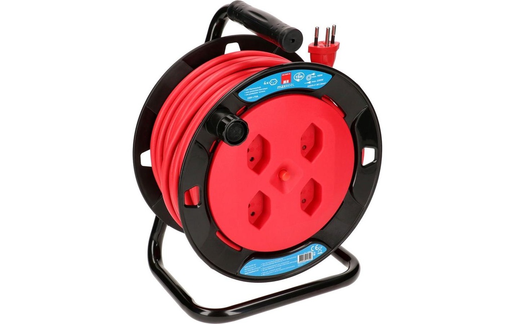 Max Hauri Bobine de câble V2 15 m Rouge
