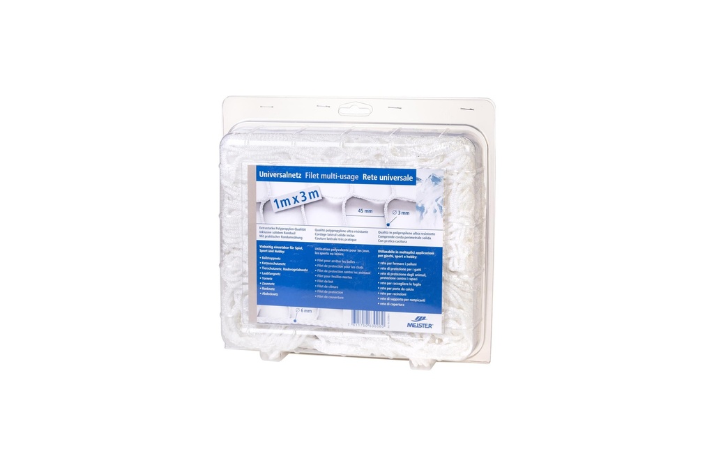 Meister Filet universel sans nœuds, Ø 3 mm / 1 x 3 m, blanc