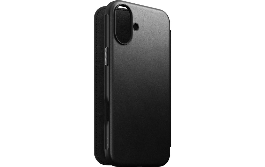 Nomad Book Cover Modern Leather iPhone 16 Plus Noir