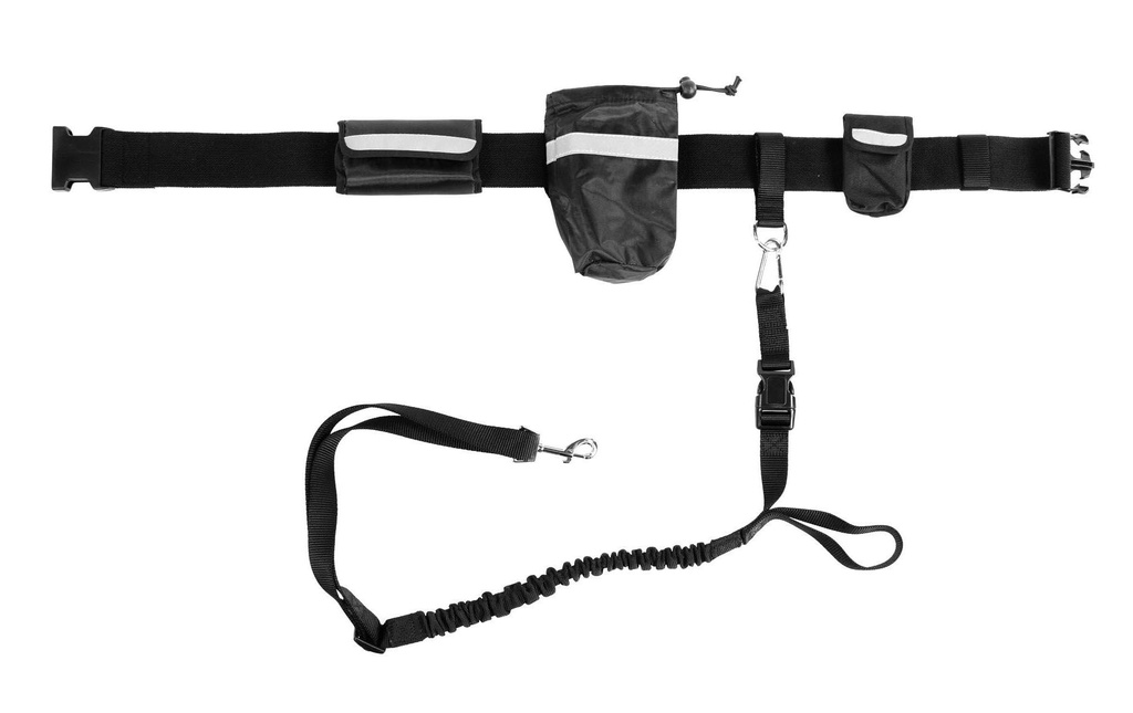 SwissPet Laisses pour le jogging et le vélo Set, 60-120 cm, noir
