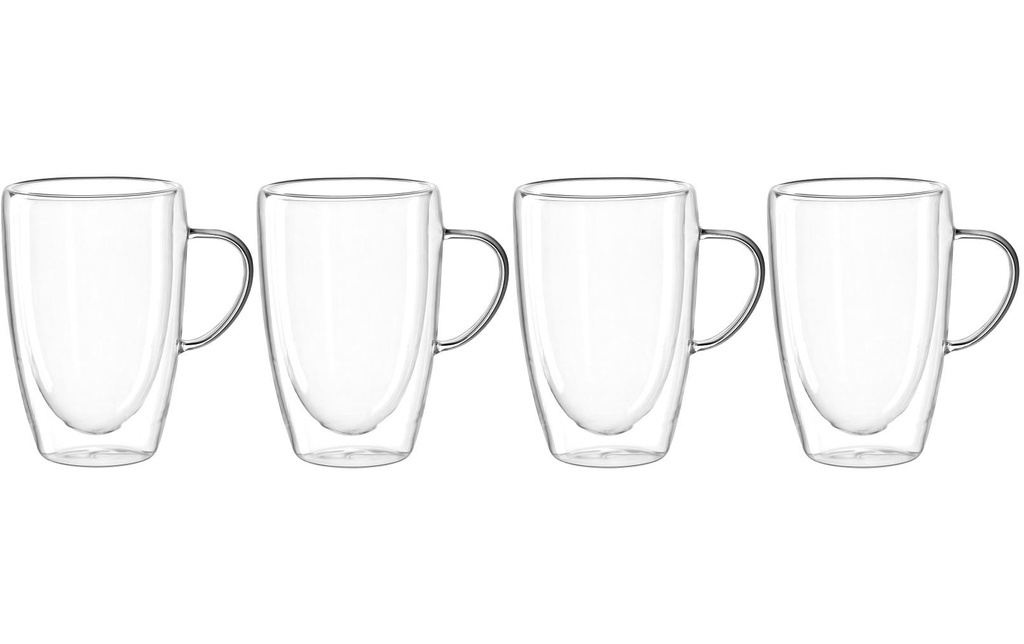 LEONARDO Tasse à café Duo 400 ml, 4 Pièce/s, Transparent