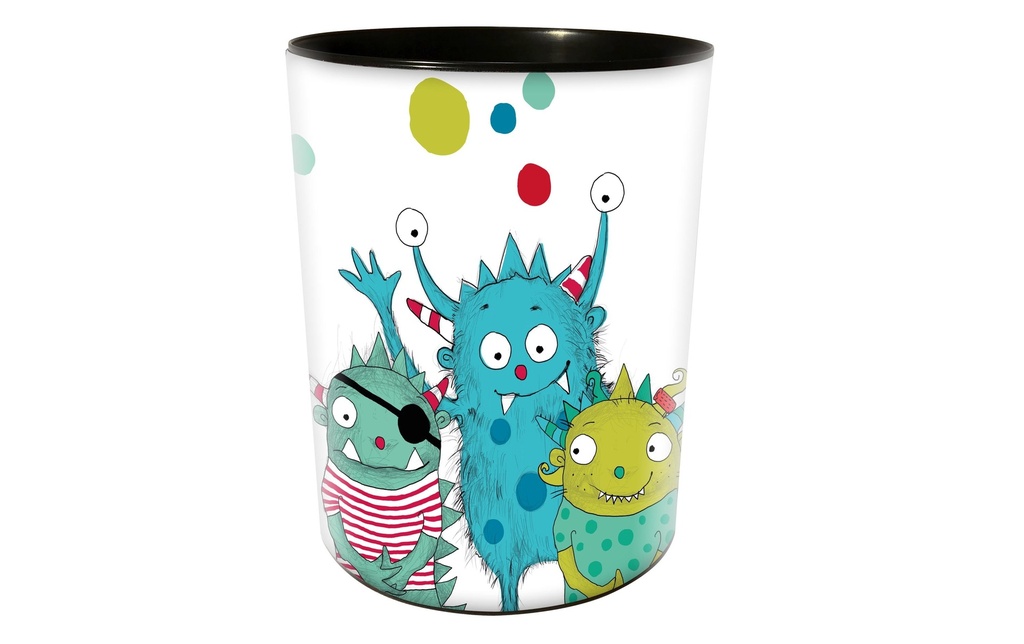 Goldbuch Corbeille à papier Monstre 10 l, Turquoise/Vert clair
