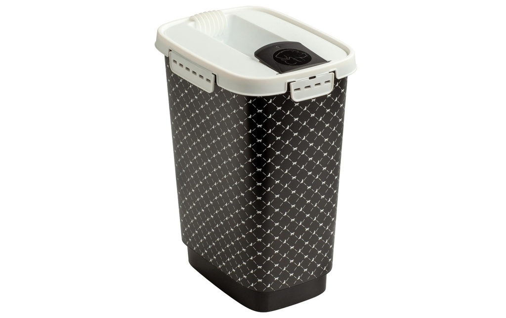 Rotho Contenant à nourriture pour animaux Flo, 4.1 l, Noir / Blanc